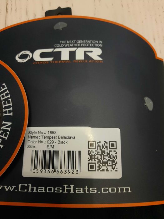 S/M CHAOS-CTR Kominiarka zimowa Tempest Balaclava czarna