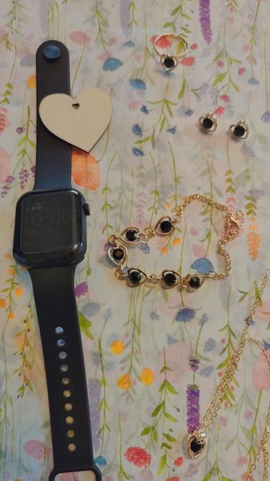 Relógio digital, conjunto bijuteria-namorados