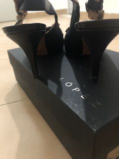 Sapatos aberto atrás preto Pura Lopes