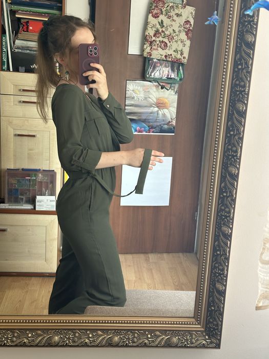 Kombinezon khaki z Indii S z paskiem