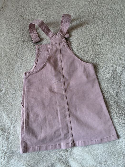 H&M 110 Sukienka ogrodniczka różowa