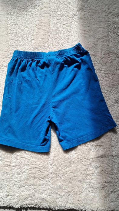 Spodenki niebieskie materiałowe bawełniane 122 kod864