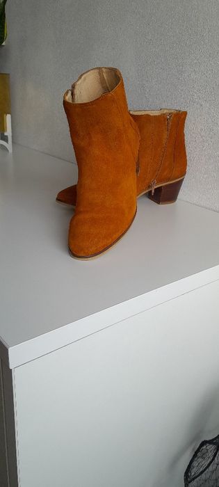 Botki naturalna skóra zamszowe Kanna roz 38