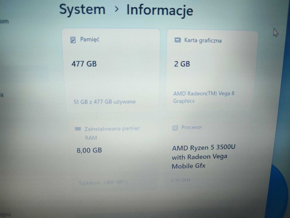 Laptop Lenovo S340-14API Ryzen5 3500u 512GB 8GB RAM