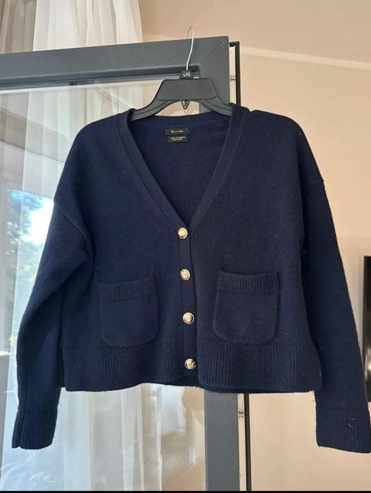 wełniany sweter kardigan massimo dutti