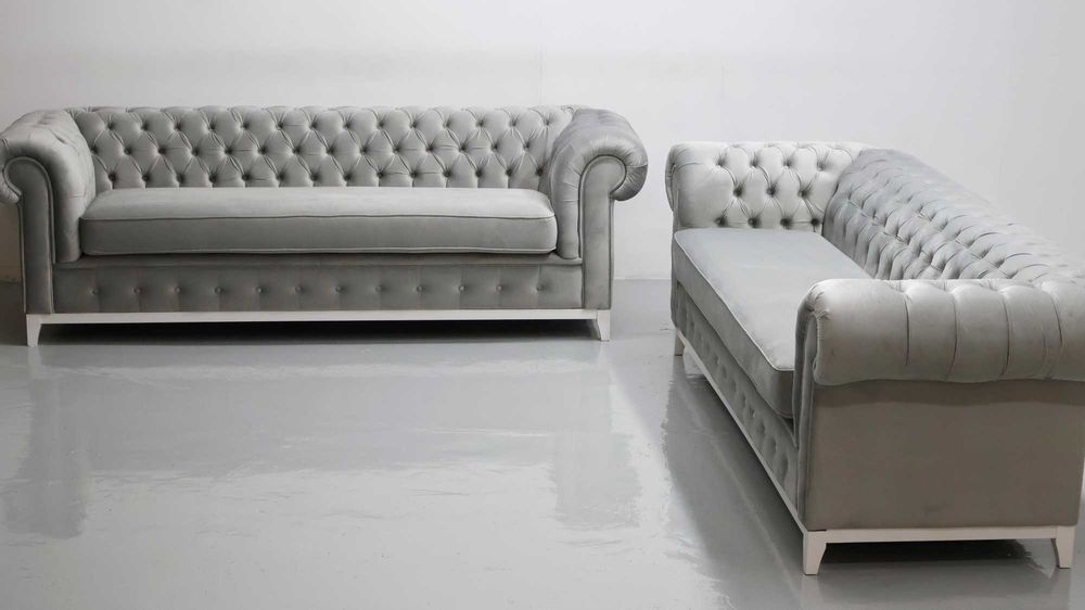 SYR nowa fantastyczna sofa 3 osobowa MAX KANAPa szary welur old design
