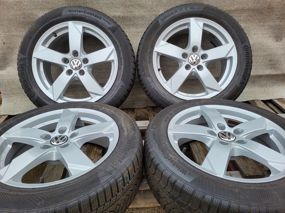 [K371] Koła zimowe 17 Cali 5x112 + Opony 215/55/17 6m VW Passat Touran