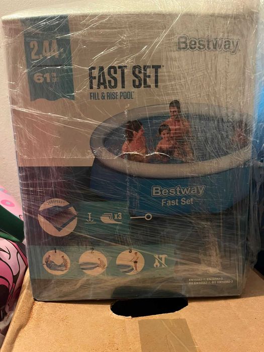Vendo Piscina Desmontável Fast Set Anel Insuflável 244x61 cm. Bestway