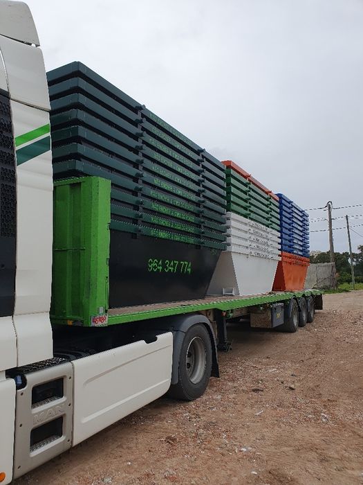 CONTENTORES e CARRINHAS  para recolha e transporte de entulho e lixo