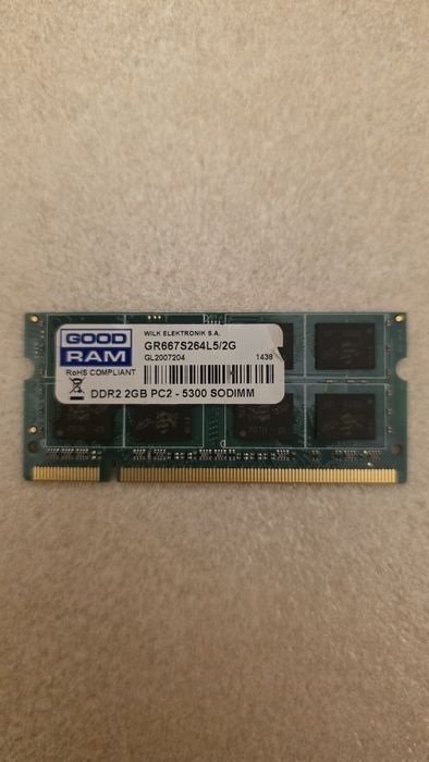 Kości pamięci ram Goodram i Adata DDR2 SODIMM