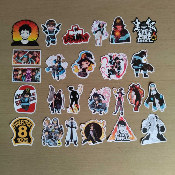 50 Stickers Autocolantes Fire Force
