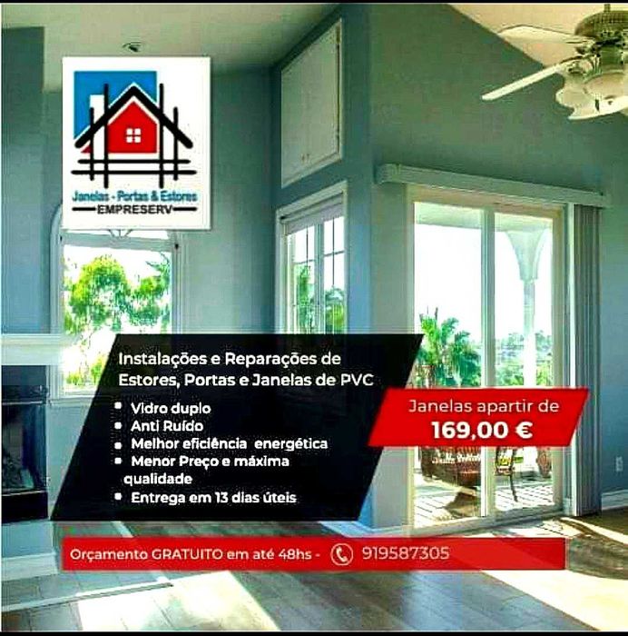 Portas e janelas PVC Térmico  classe A+ tel:919587305