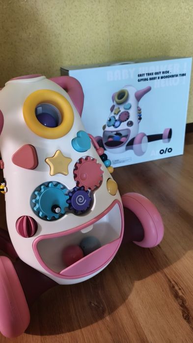 Ходунки дитячі каталка-толокар baby walker рожевий