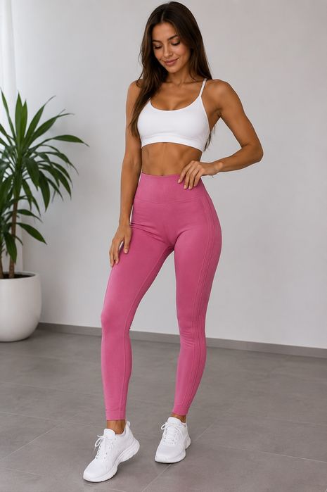 Legginsy dopasowane funkcyjne wyższy stan fitness siłownia M/L Nowe