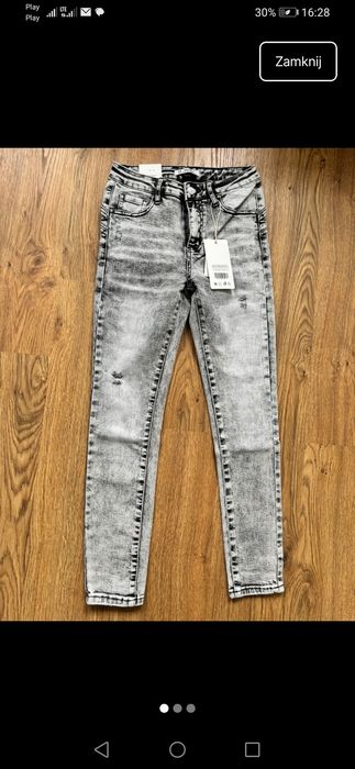 M. Sara spodnie jeansy rurki szare 28 SM