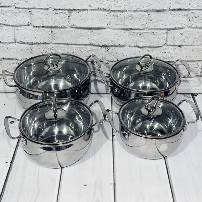 ‼️ Набор кастрюль 4️⃣ штуки. Набор посуды. Набір кастрюль. Посуда ‼️