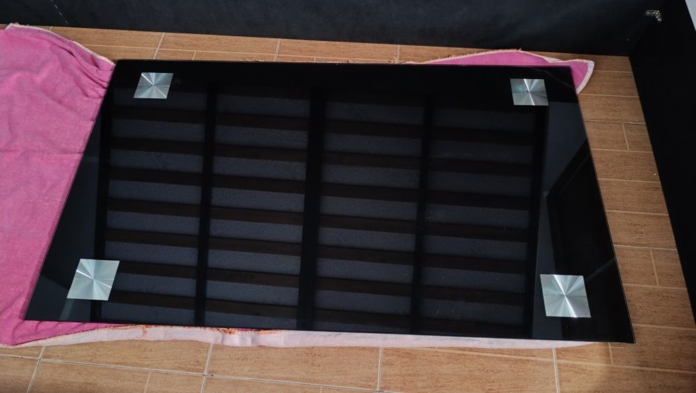 Mesa 120x70 vidro preta