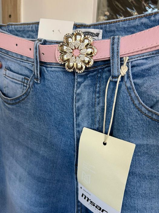 Jeansy M.Sara Ballon Fit z paskiem