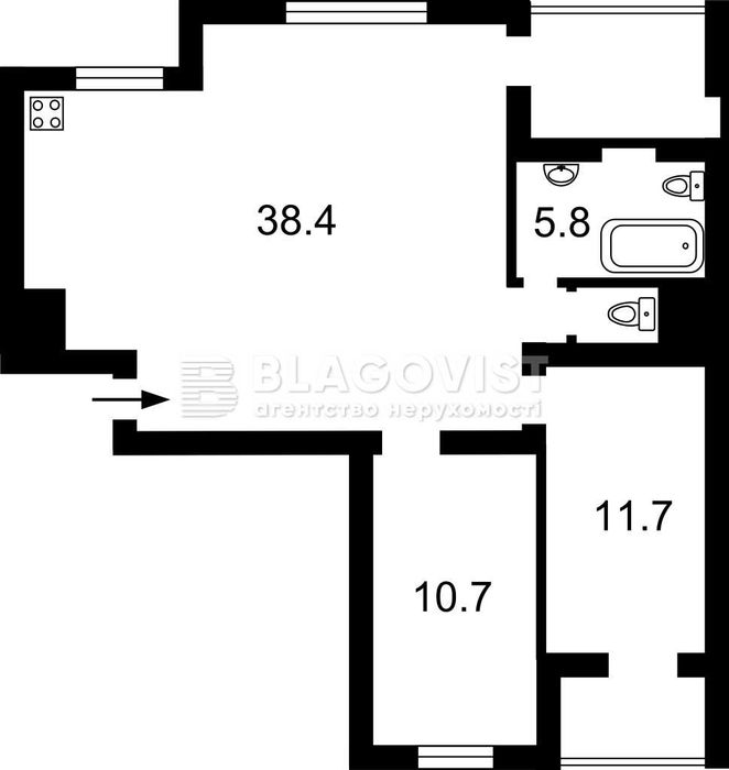 3х кімнатна квартира, 75 кв.м., вул. Борщагівська