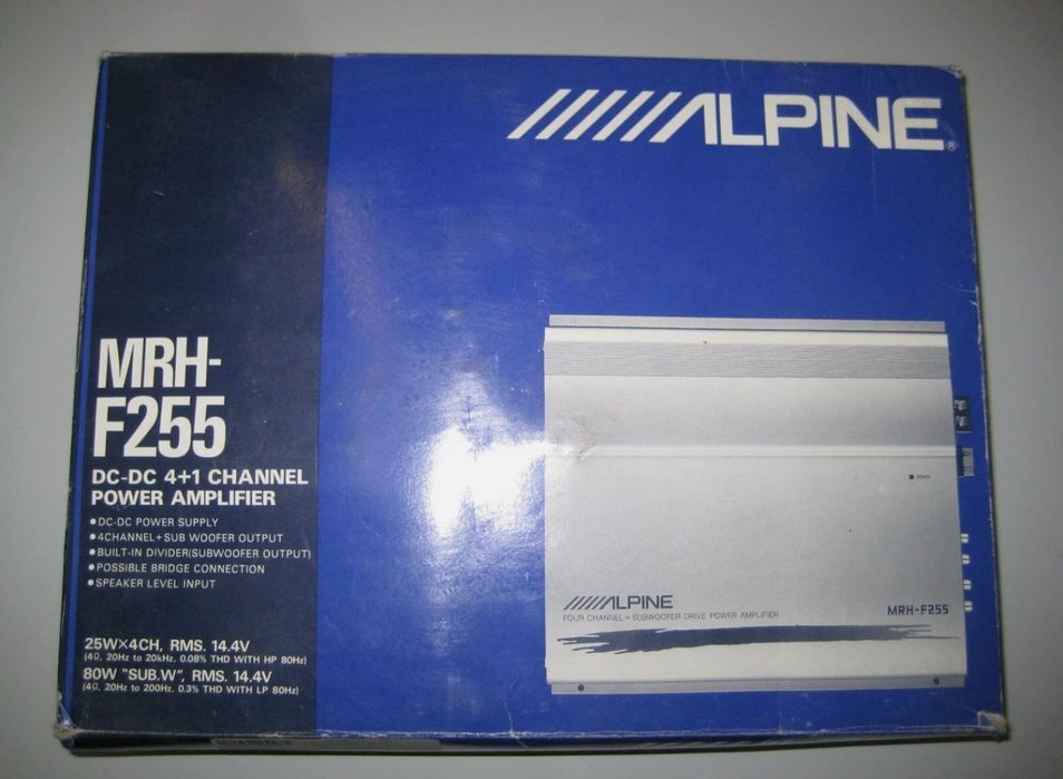 Wzmacniacz samochodowy ALPINE MRH-F255, DC-DC 4+1 Kanal Endstufe, 25Wx4CH, 80W SUB, NEU!!!