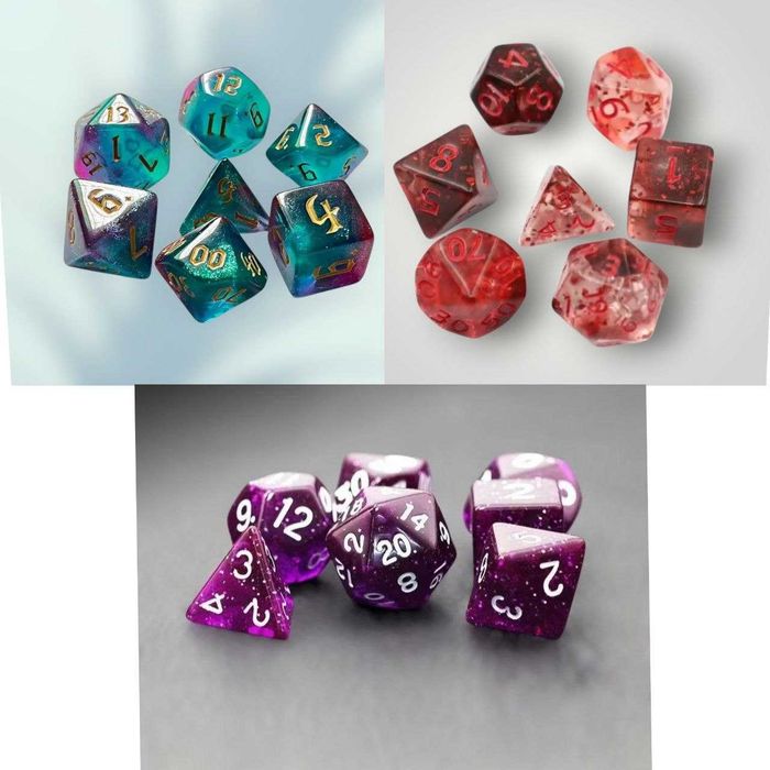 Поле для гри D&D, 70х60 см. Набори кубиків з 7 шт для гри D&D в асортименті