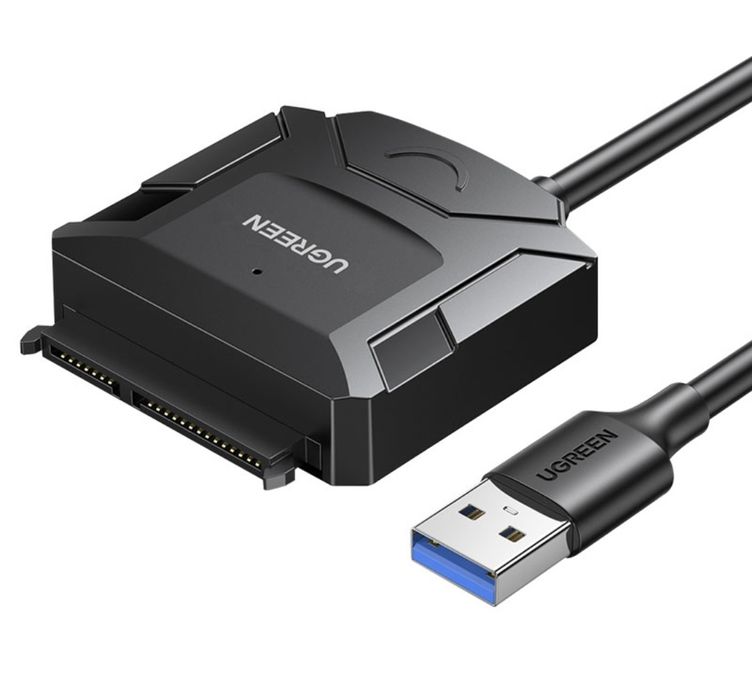 Перехідник UGREEN CR108 USB 3.0 to SATA III (F) + DC Adapter Black (20