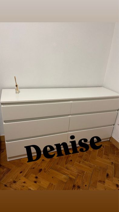 Cómoda c/6 gavetas, branco, 140x72 cm