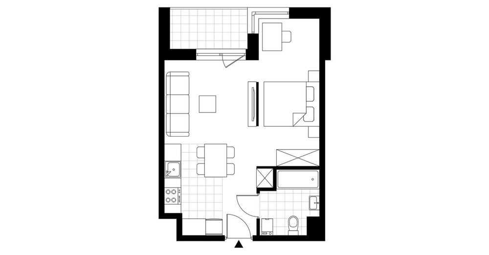 1-pokojowe mieszkanie 36m2 + loggia