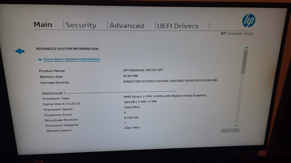 Computador HP Elite Desk 705 G5 SFF