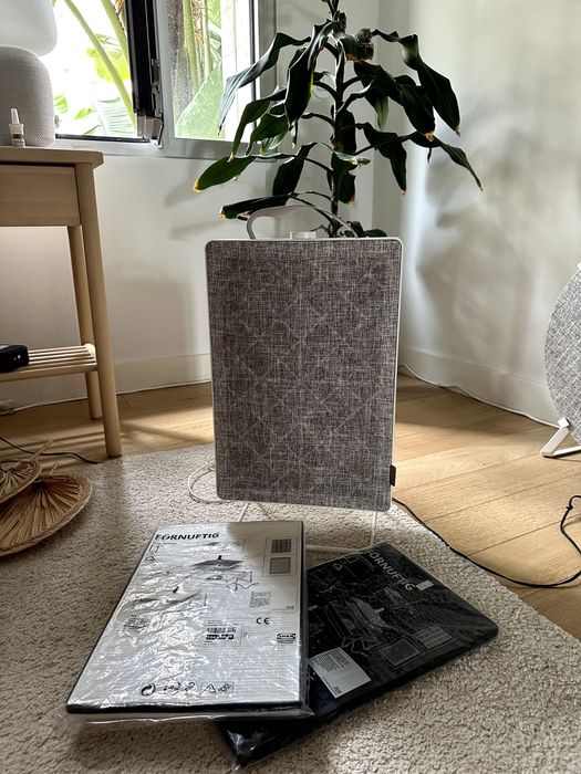 Purificador de ar, branco, + Dois NOVOS filmes de gases e maus cheiros