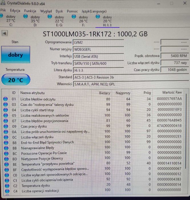Segate mobile HDD 1 TB