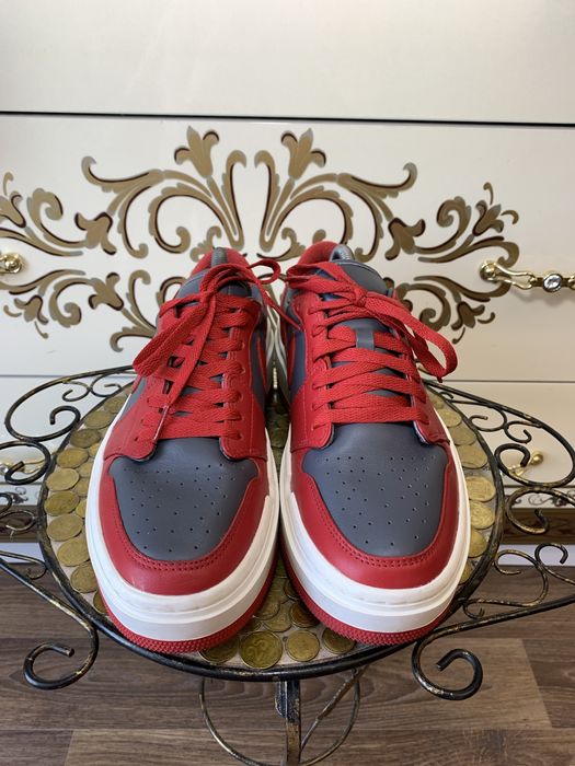 Красные кожаные кеды кроссы кроссовки nike air jordan 1 elevate low 40