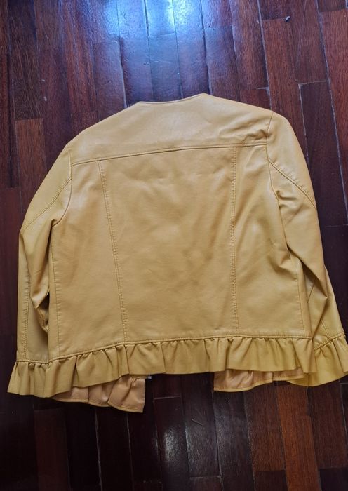 Casaco cabedal amarelo WS2 tam. S