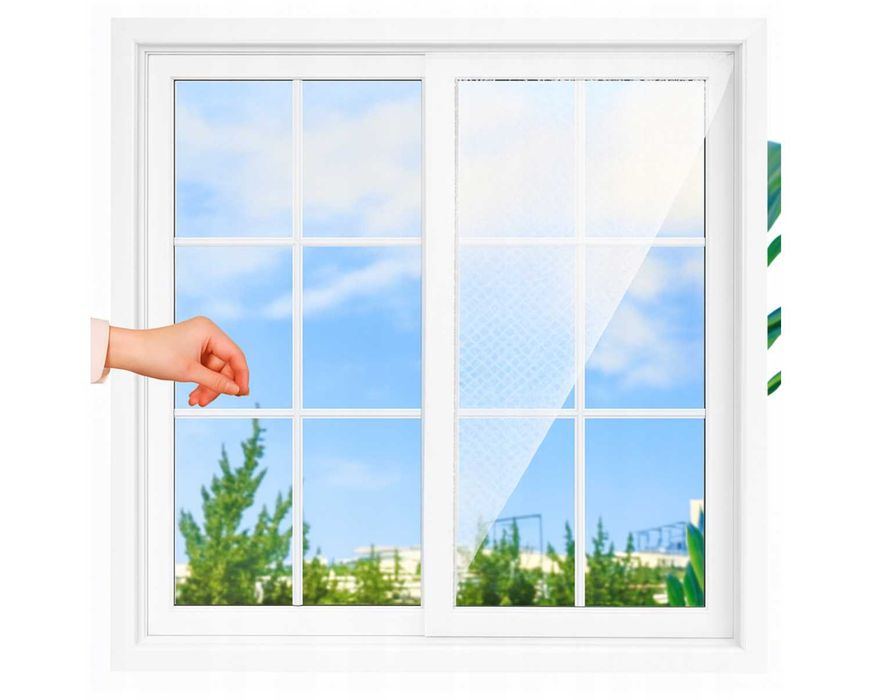 Moskitiera Siatka na Okno Siatka na Owady Komary + Rzep 150x130cm