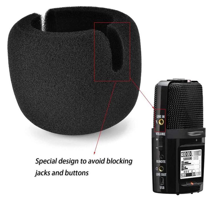 Ветрозащита для микрофона Sennheiser EM 100 G3 E 835 Shure Zoom H2n 4n