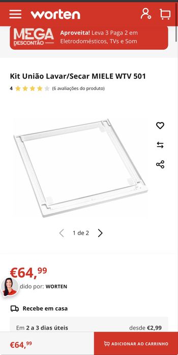 Kit União Lavar/Secar MIELE WTV 501