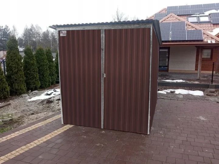 Garaż blaszany 2x3m ciemny brąz blaszak