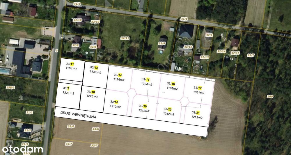 Sprzedam działki budowlane o powierzchni od 1100 - 1400 m2