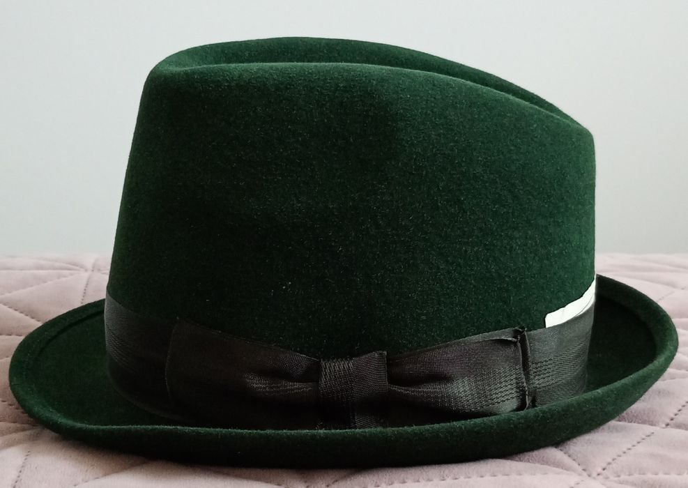 Kolekcjonerski męski kapelusz fedora "Debiut"/fabryka Chust/1991 r. - NOWY z metką r. 56