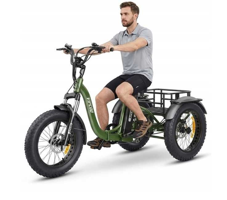 Trójkołowy rower elektryczny Vipcoo ET1 48V 20Ah 750W 20" Fat Tire I bieg wsteczny I składany I hamulce tarczowe I wyjmowana bateria I