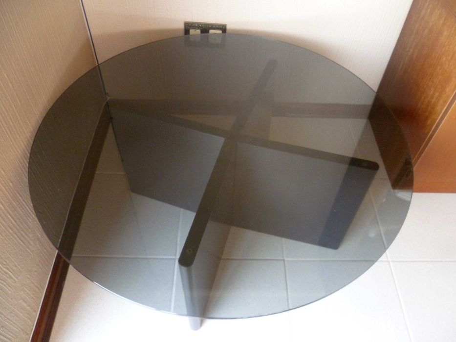 URGENTE Mesa de centro sala de estar tampa vidro Ø 95cm altura 40cm