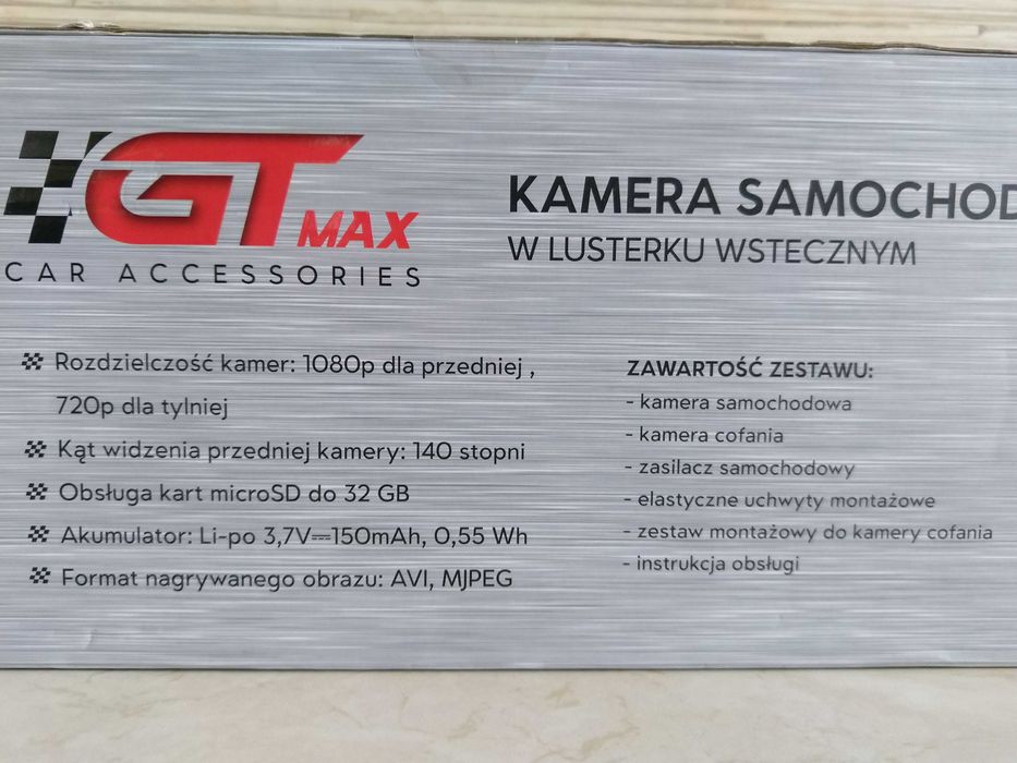 NOWA Samochodowa Kamera Cofania Rejestrator Jazdy Dotykowy 4,8" 150mAh