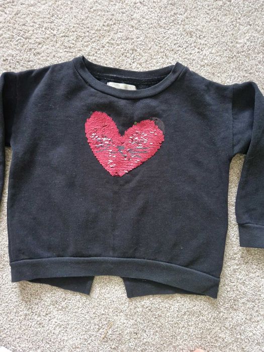 Bluza z czerwonym cekinowym sercem ZARA 7 lat