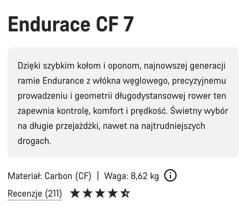 CANYON Endurace CF 7 // rower szosowy // rozmiar M
