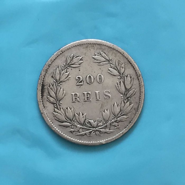 200 Rés 1858 D. Pedro V - prata