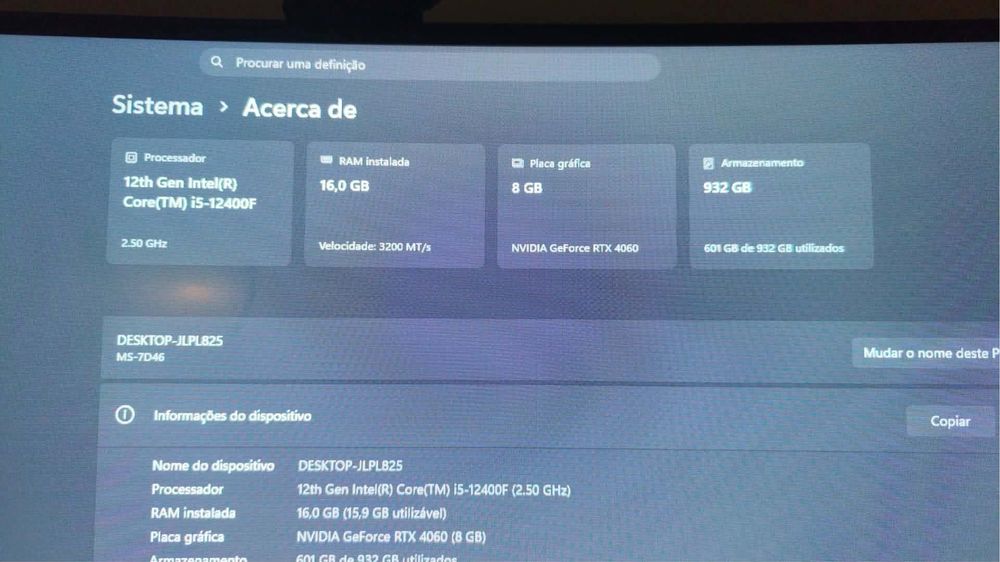 PC Gaming – Intel i5 12ª Gen | RTX 4060 | 16GB RAM | 1TB SSD Com Garantia