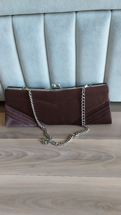 Elegancka damska wizytowa torebka_brązowa