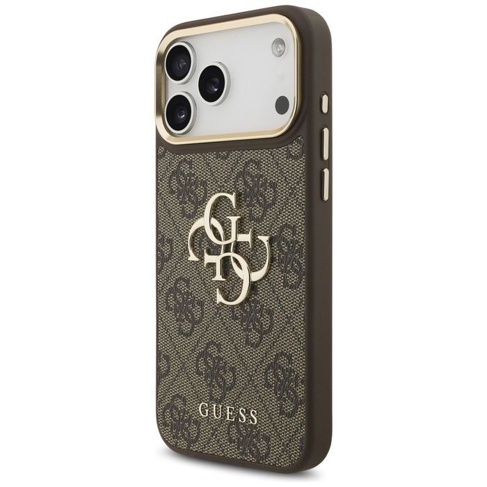 Etui Guess 4G Big 4G Classic Logo BigStrap Metal Buttons do iPhone 17 Pro Max brązowy