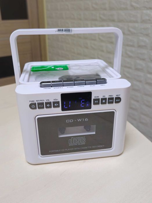 Портативний програвач CD-дисків Portable CD-W16 BT/касети/CD