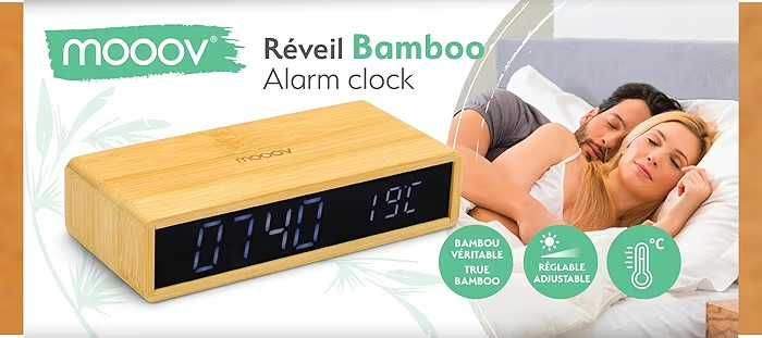 Budzik Cyfrowy LED Mooov Réveil Bamboo | Nowy